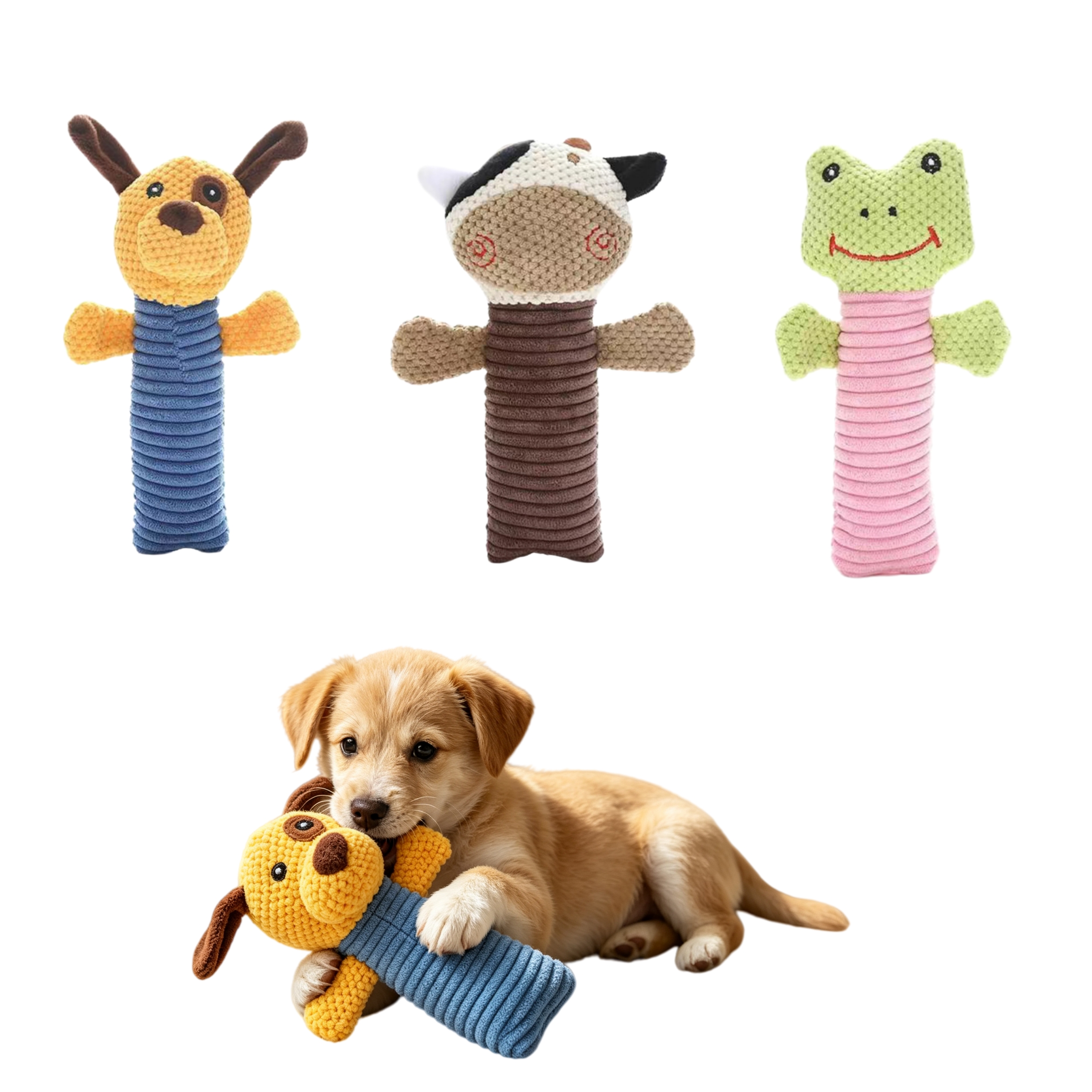 Custom Animal Series Pet Plush Dog Chew Squeaky Interactive Toy
