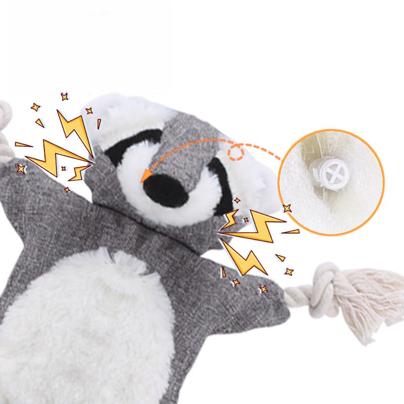 Custom Pet Plush Animal Canvas Squeaky Dog Chew Rope Toy