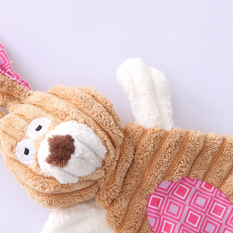 Custom Printing Pet Plush Corduroy Animal Cute Dog Chew Squeaky Toy
