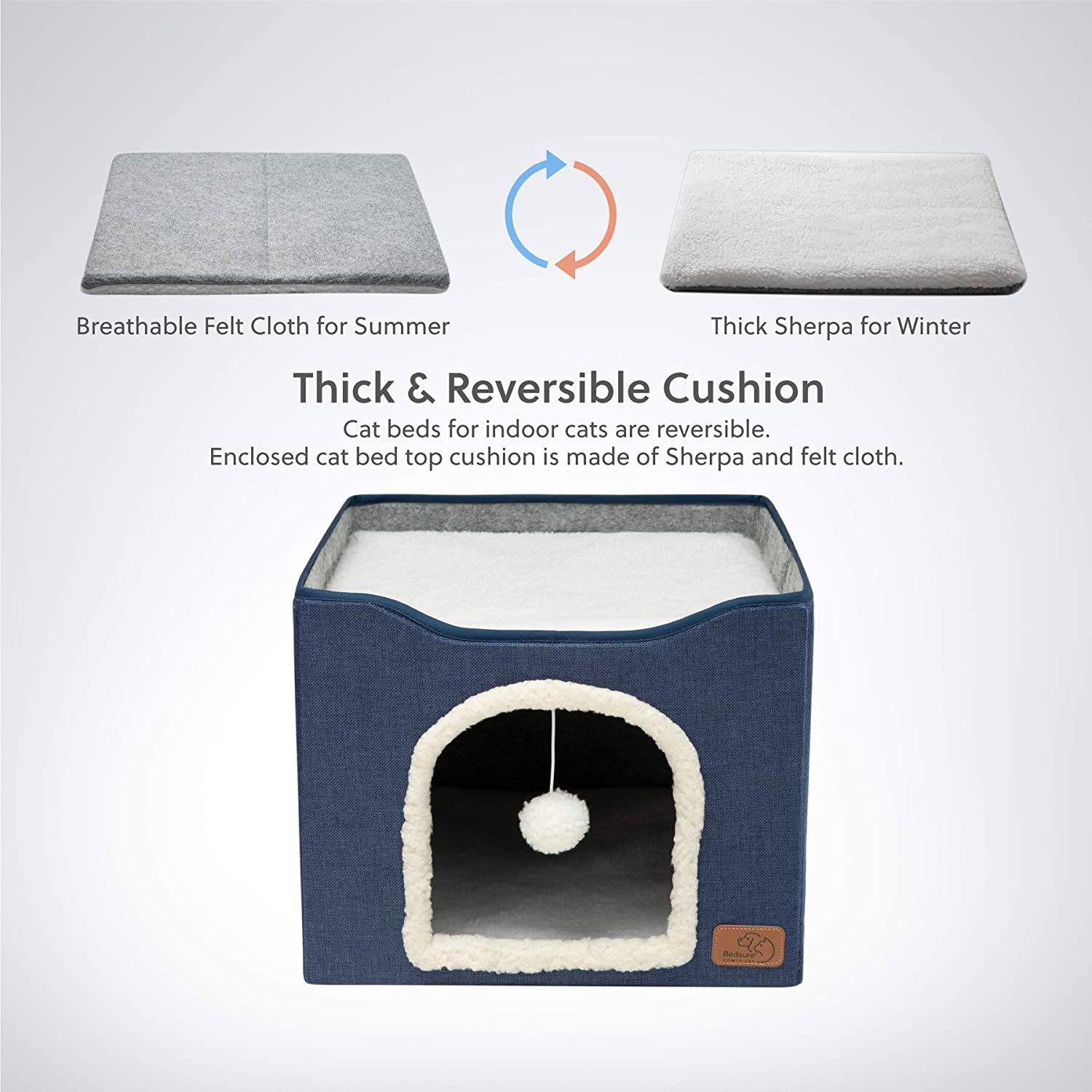 Custom 2-in-1 Foldable Cat House Soft Pet Cat Interactive House