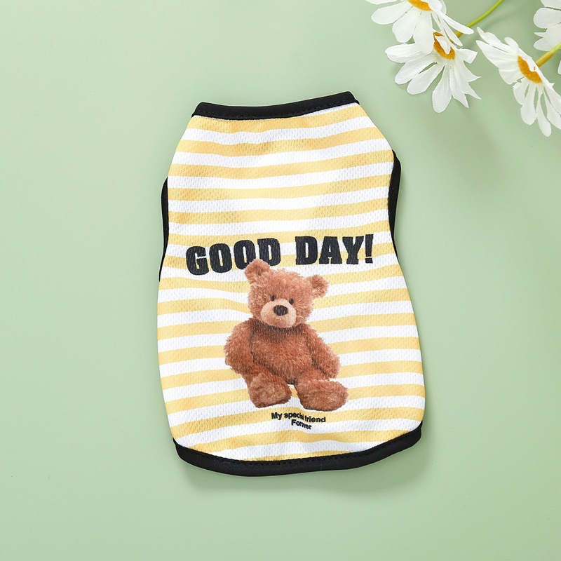 Cute Striped Print Custom Color Dog Clothing Sleeveless Pet Vest Tank Top