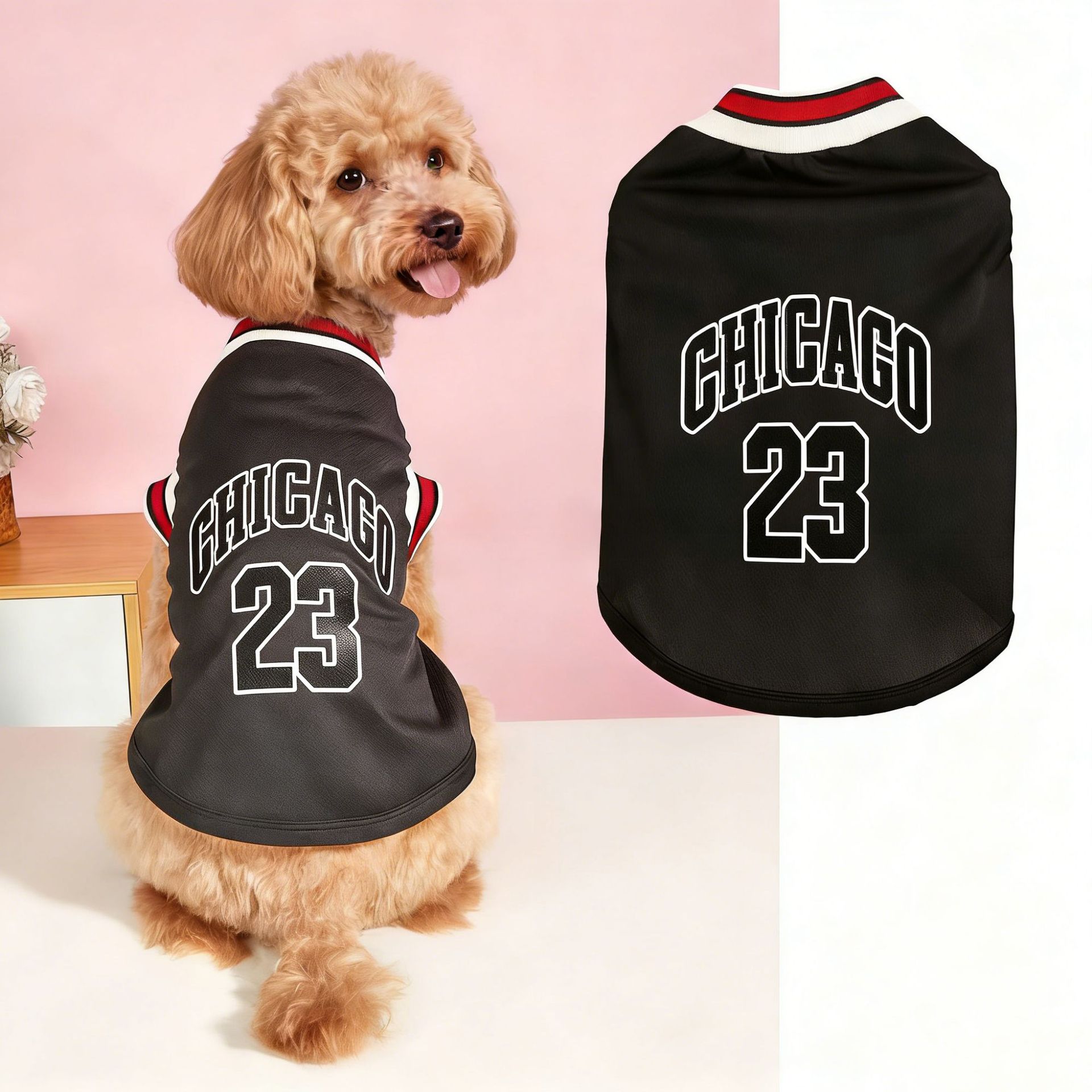 Custom Pet Clothing Sleeveless Breathable Mesh Basketball Dog Jersey Tank Top