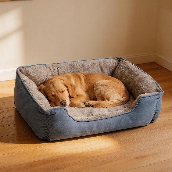 Custom Logo Plush Soft Velvet Pet Bed Dog Sleeping Sofa