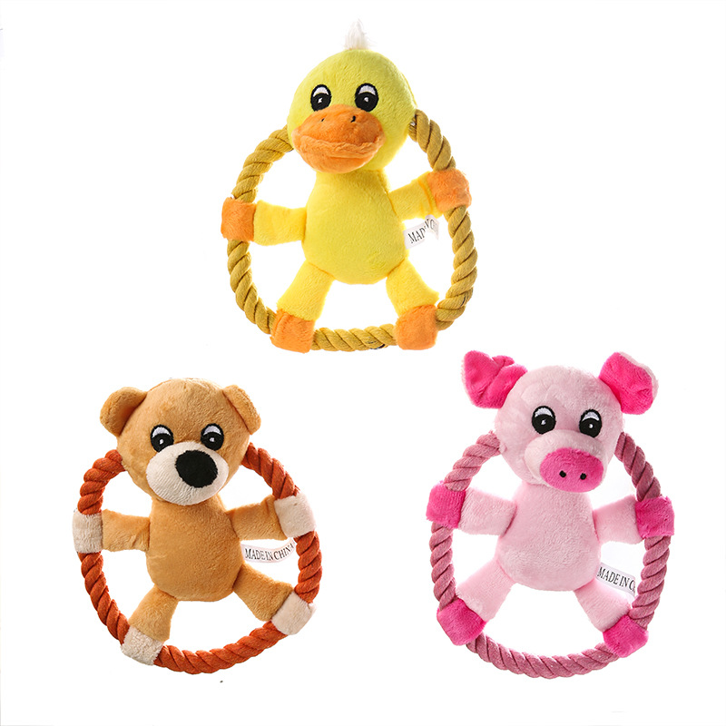 Wholesale Cotton Rope Frisbee Dog Chew Toys Custom Pet Molar Play Toy