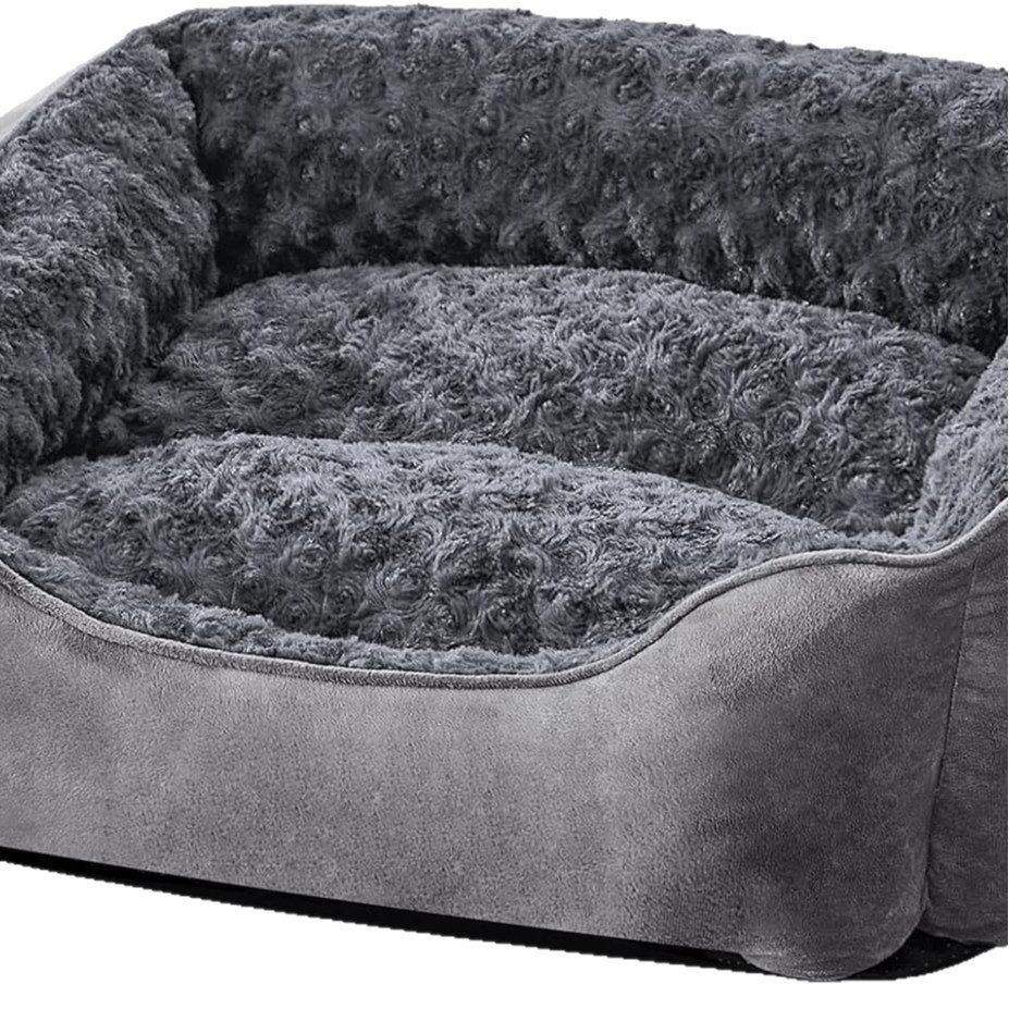 Custom Color Pet Warm Suede Splicing Plush Dog Bed