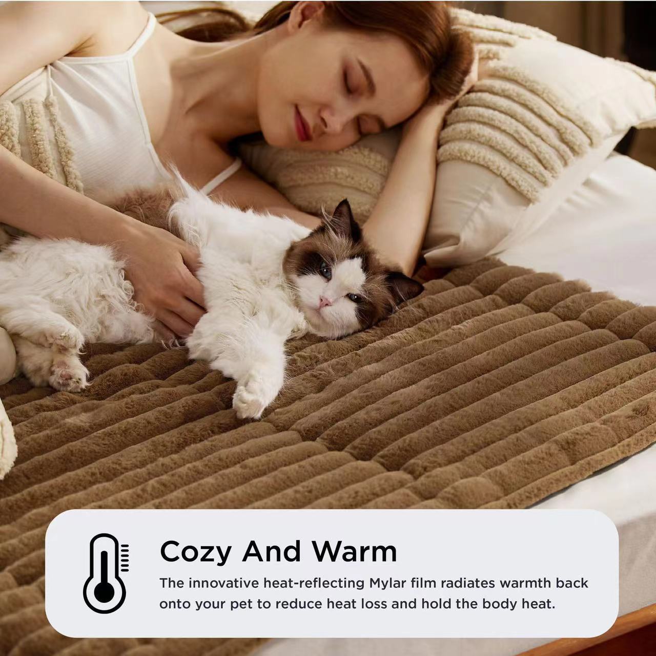 Custom Pet Bed Corduroy Plush Warm Cozy Dog Mat