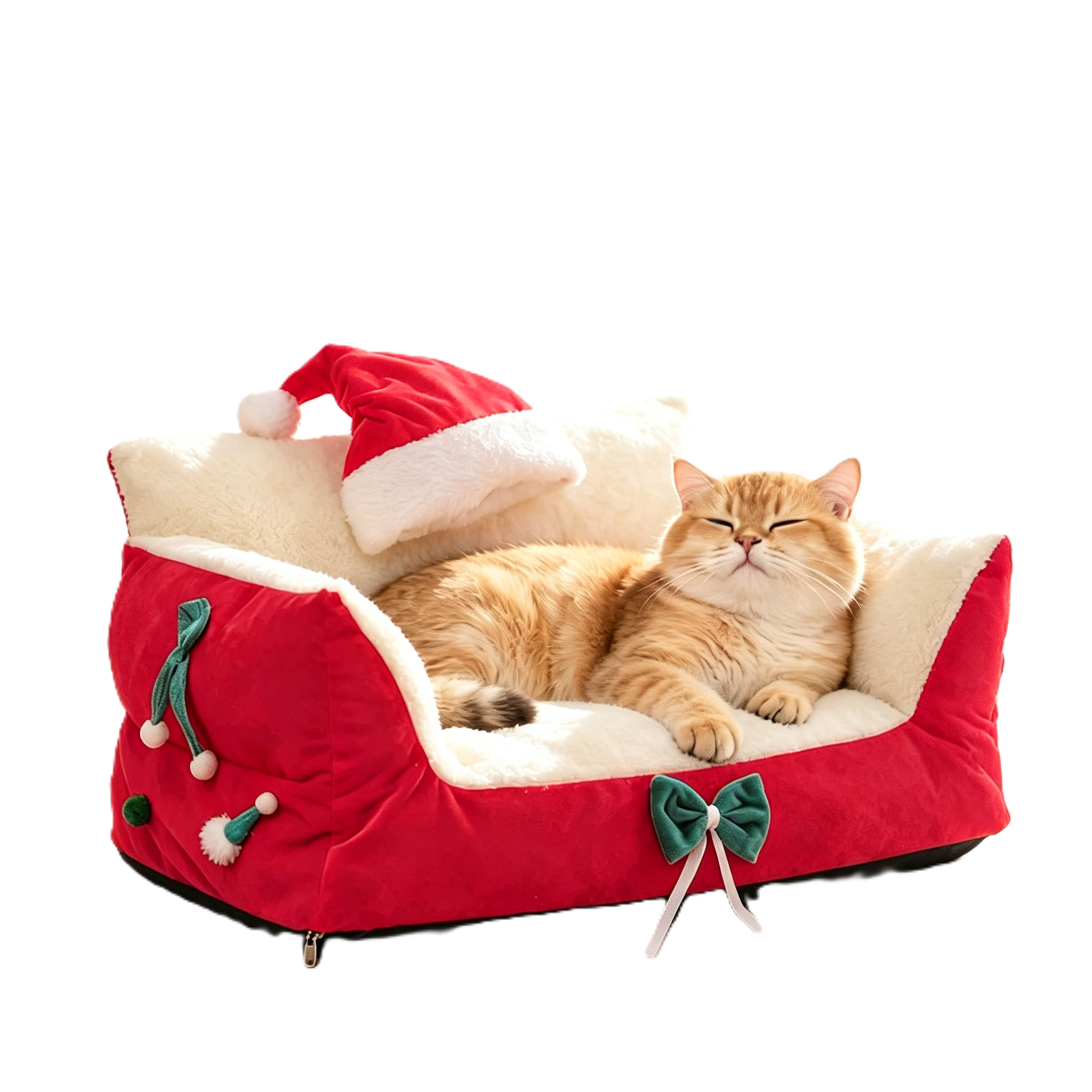 Christmas Pet Gift Custom Plush Warm Soft Winter Dog Sofa