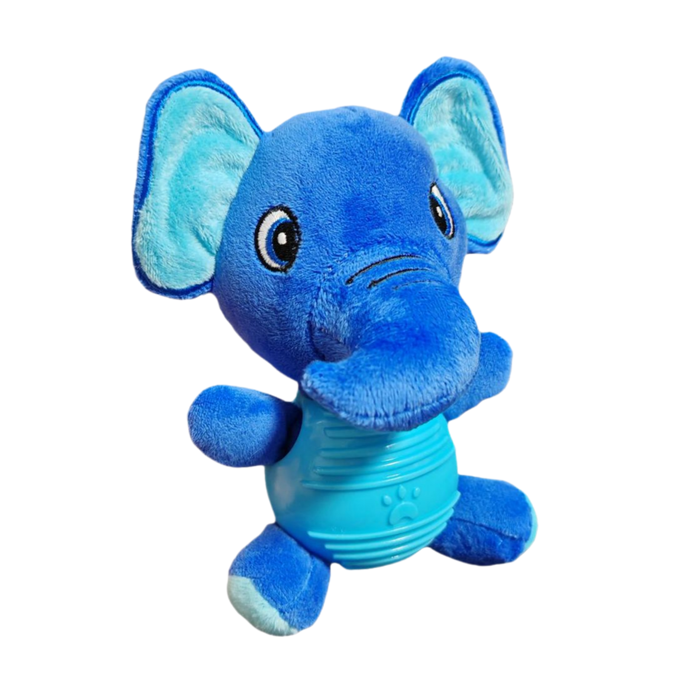 New 2-in-1 Hybrid Plush & Rubber Pet Chewy Animal Squeaky Dog Toy