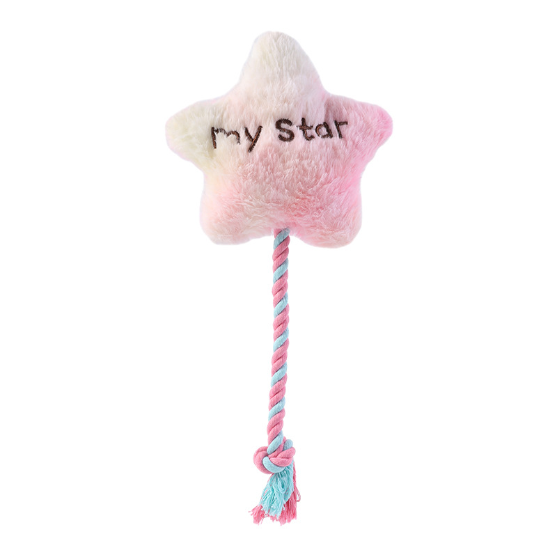 Custom Printing Colorful Pet Plush Soft Dog Squeaky Chew Rope Toy