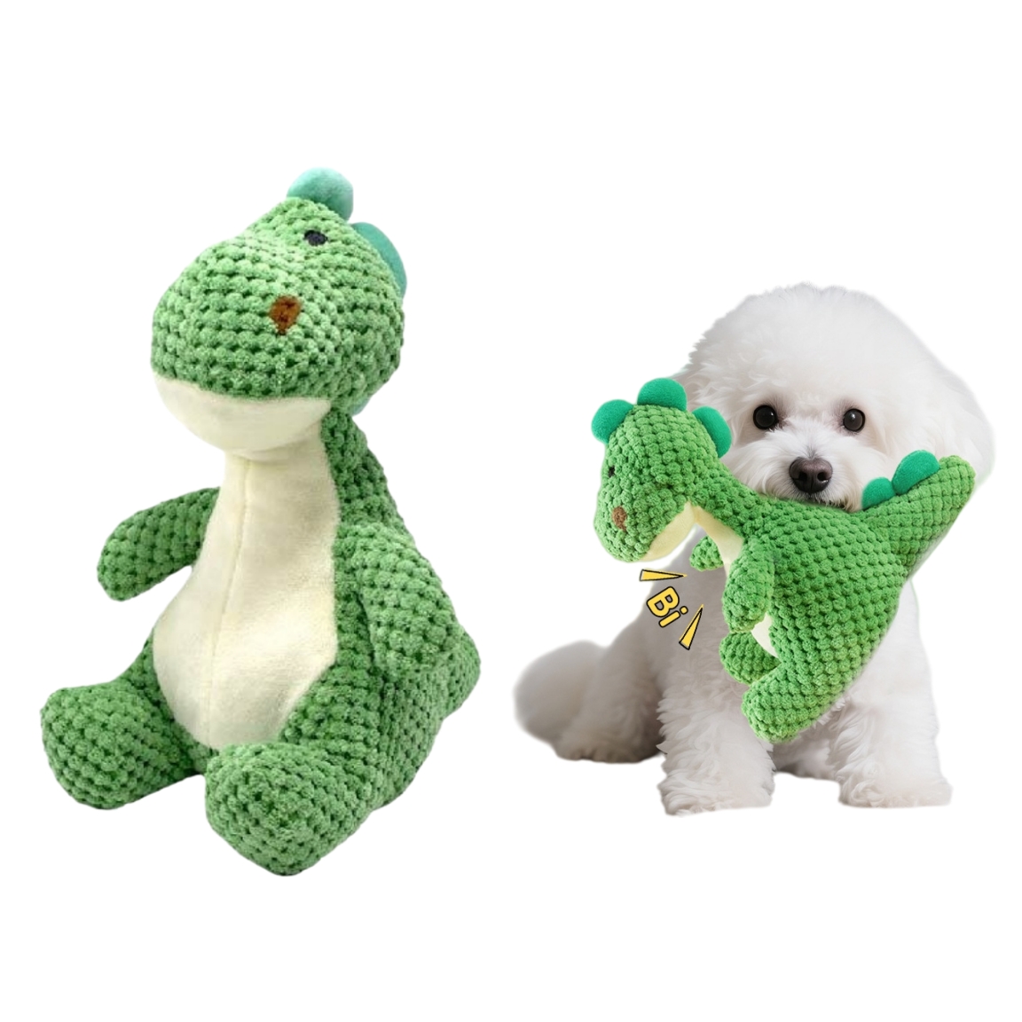 Custom Pet Plush Corduroy Dinosaur Dog Interactive Chew Squeaky Toy