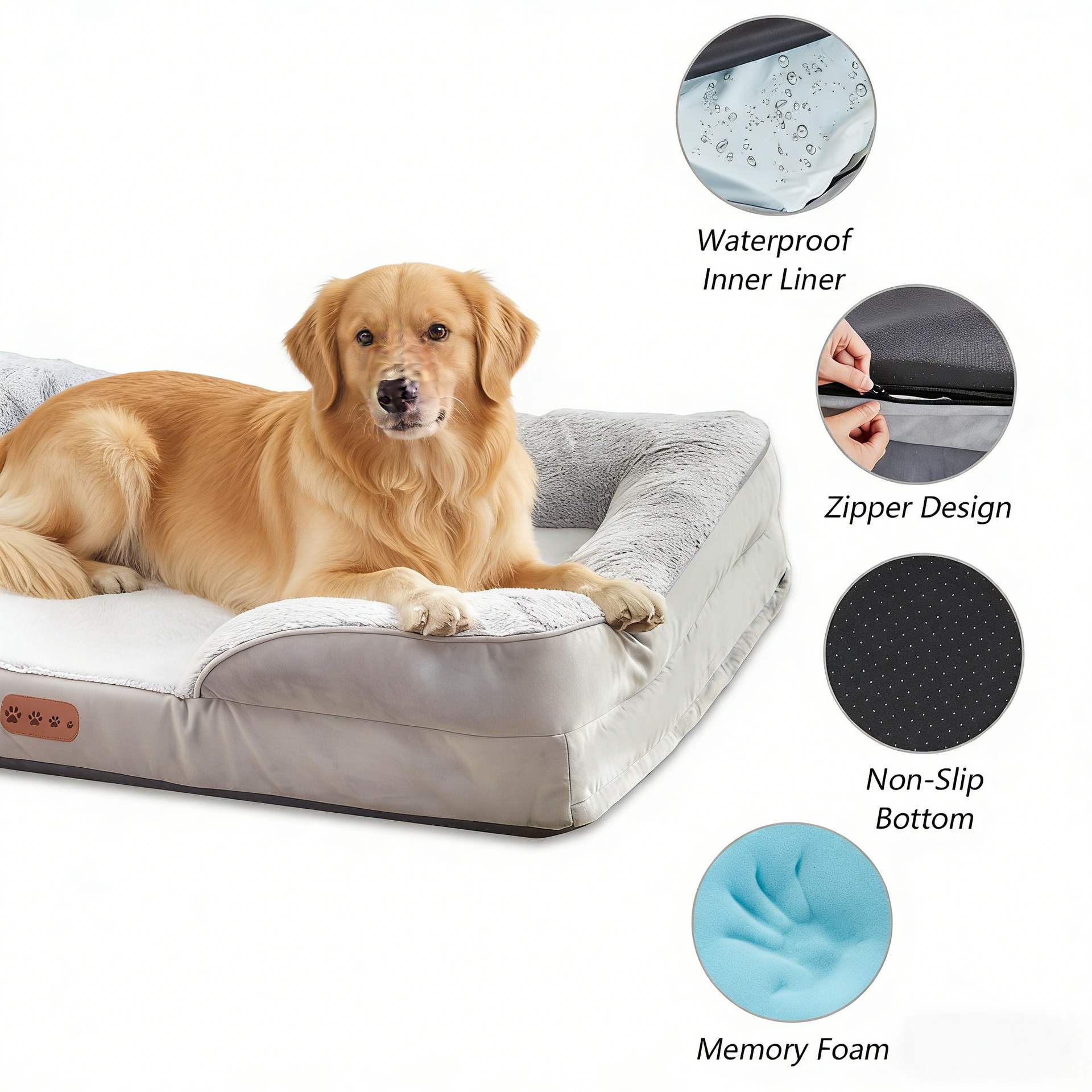 Custom Color Pet Plush Bed Soft Memory Foam Washable Dog Sofa