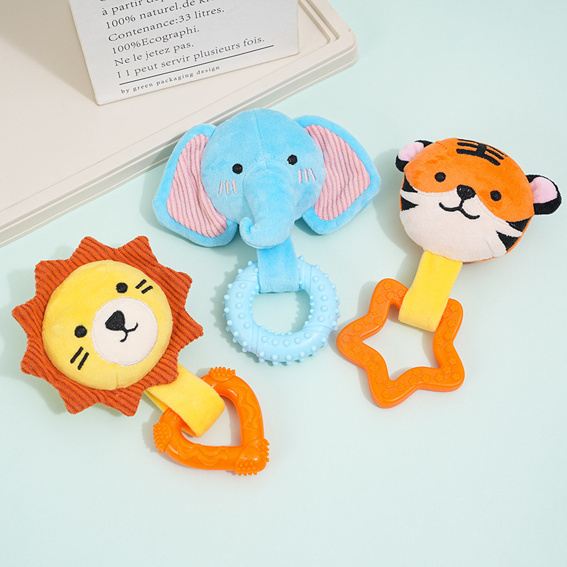 Custom CE Certified Plush Dog Squeaky Wholesale TPR Teeth Cleaning Toys