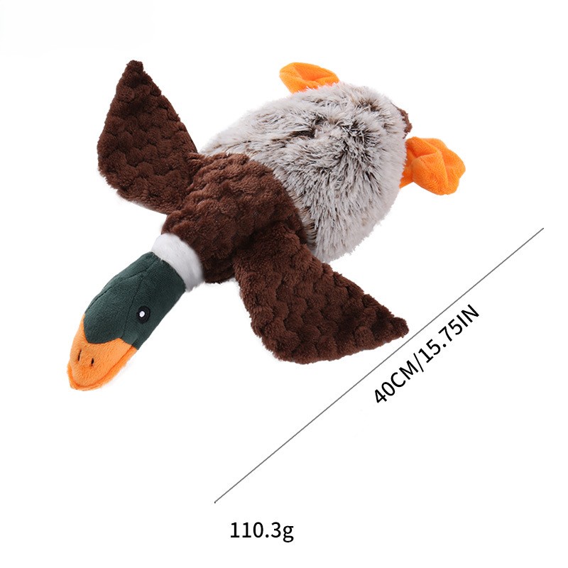 Realistic Fluffy Flying Duck Custom Pet Squeaky Plush Dog Toy