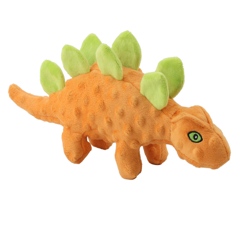 Pet Custom Plush Cute Stegosaurus Dinosaur Dog Chew Squeaky Teething Toy