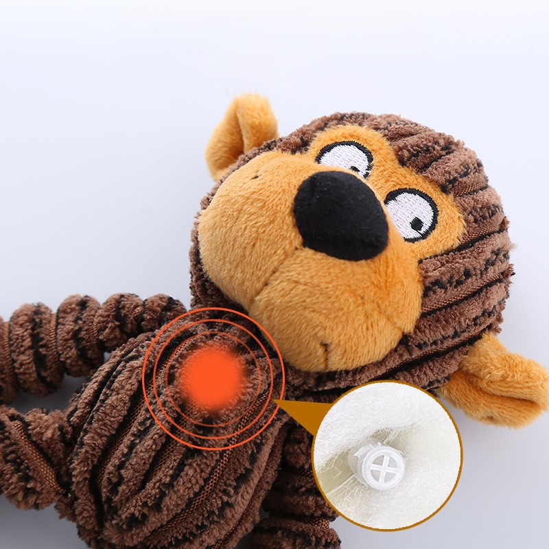 Corduroy Animal Design Custom Pet Plush Dog Chew Squeaky Toy