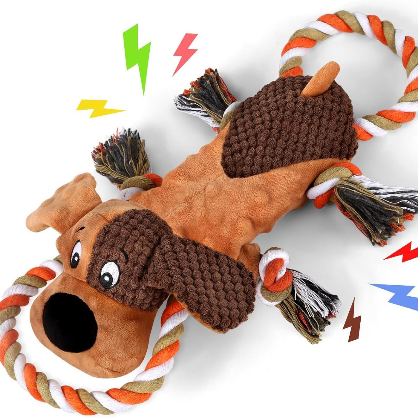 Tug-of-War Pet Interactive Toys Custom Plush Animal Dog Chew Rope Toy