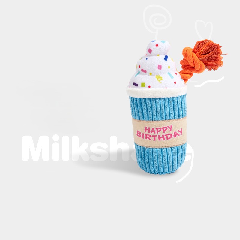 Pet Birthday Gift Custom Plush Cake Dog Interactive Rope Toy