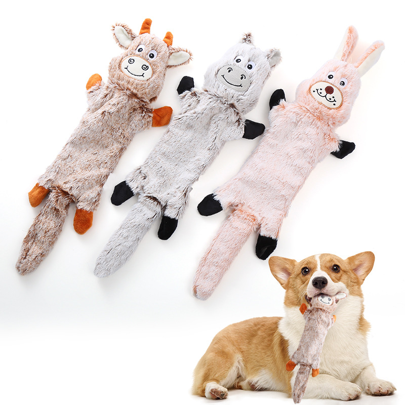 Custom Fluffy Farm Animal Pet Squeaky Plush Dog Chew Toy