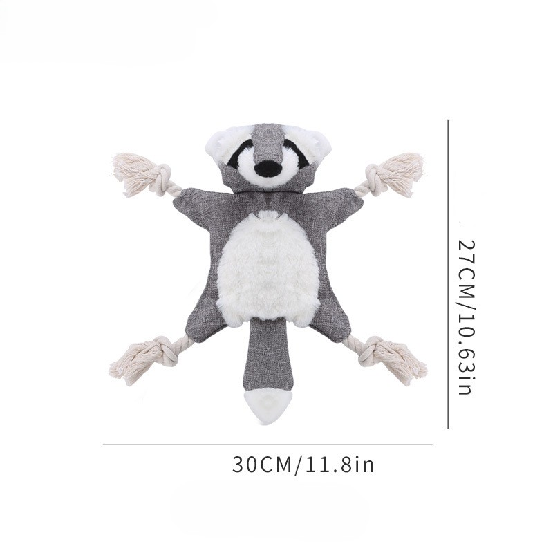 Custom Pet Plush Animal Canvas Squeaky Dog Chew Rope Toy