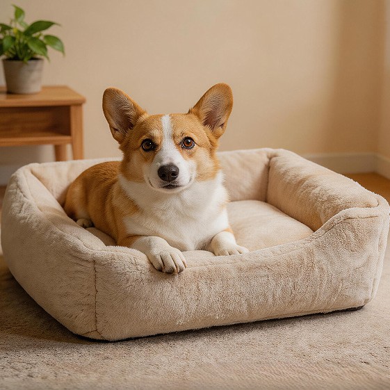 Custom Logo Plush Soft Velvet Pet Bed Dog Sleeping Sofa