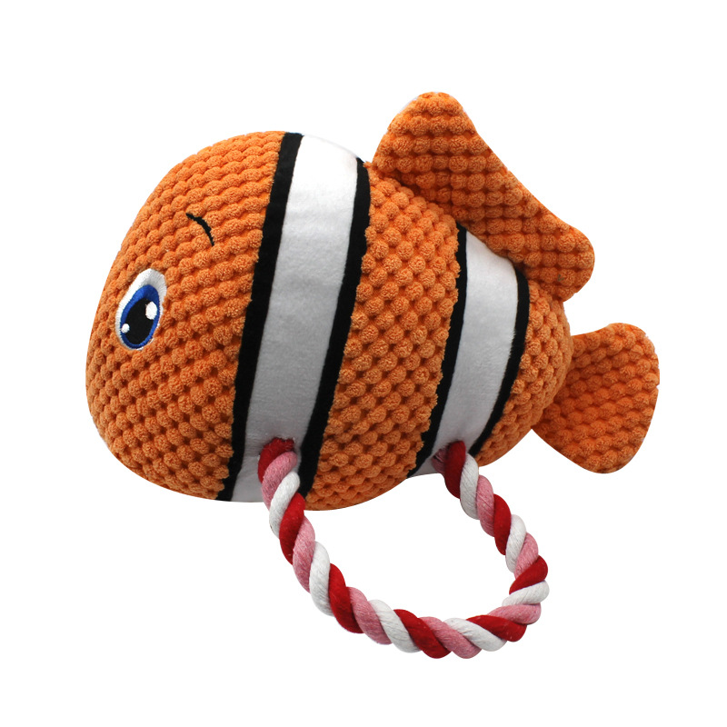 Custom Pet Plush Squeaky Ocean Friends Sea Animals Dog Rope Toy