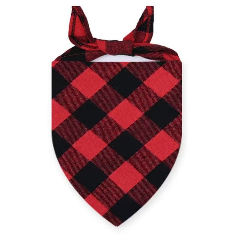 Custom Color Classic Plaid Cotton Dog Bandana Kerchief Scarf