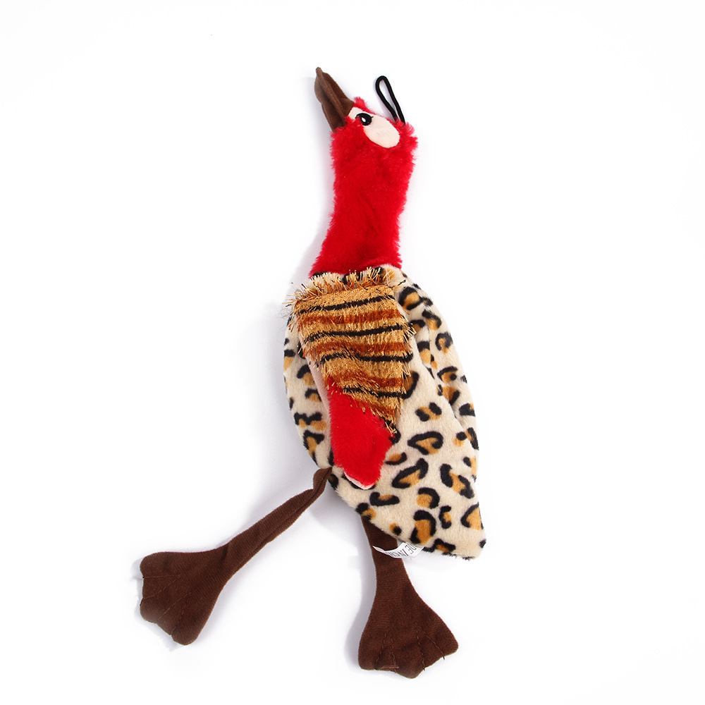 Printing Custom Pet Plush Long-Neck Duck Dog Squeaky Rope Toy