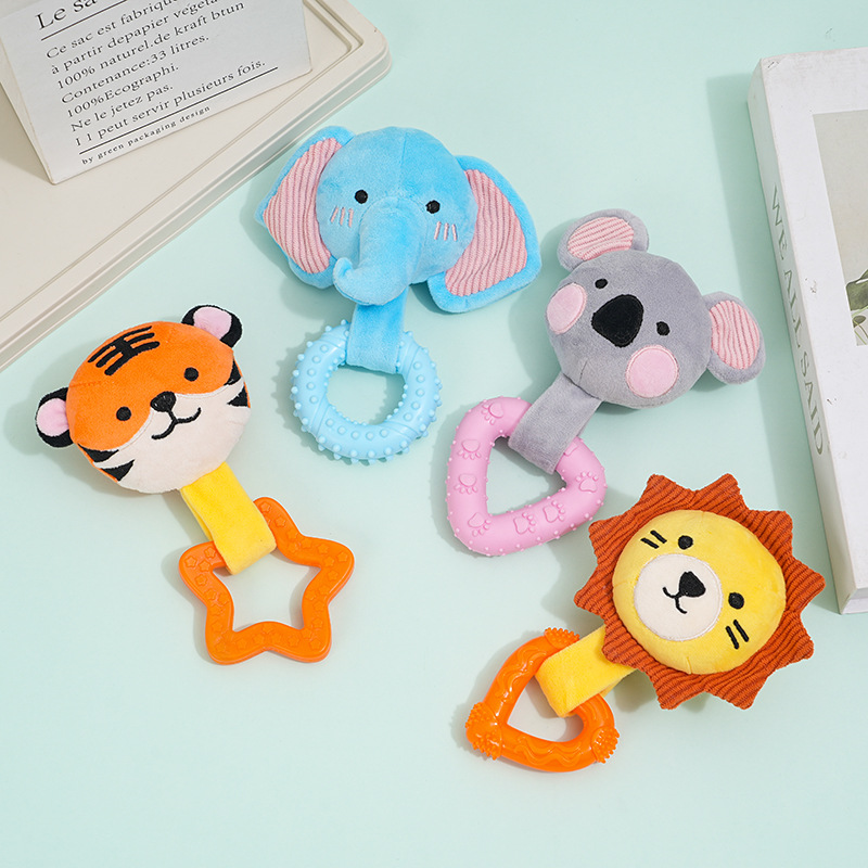 Custom CE Certified Plush Dog Squeaky Wholesale TPR Teeth Cleaning Toys