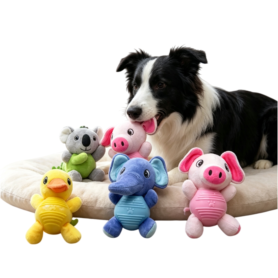 Eco-friendly Material Rubber Chewy Soft Plush Pet Squeaky Wholesale Dog Toys