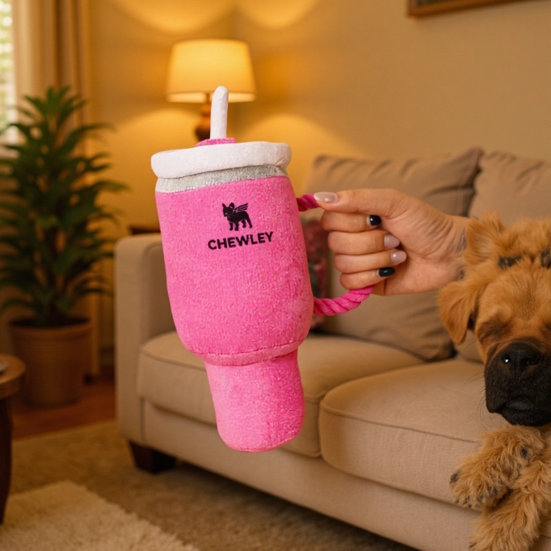 Creative Pet Plush Large Water Cup Custom Dog Chew Rope Toy