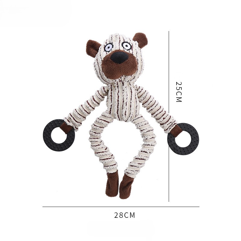 Corduroy Animal Design Custom Pet Plush Dog Chew Squeaky Toy